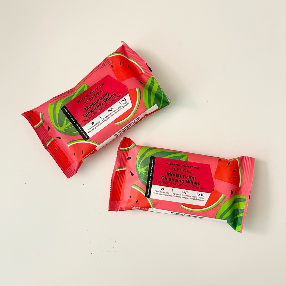 🌸SEPHORA COLLECTION Moisturizing Cleansing Wipes in Watermelon Mini x 2